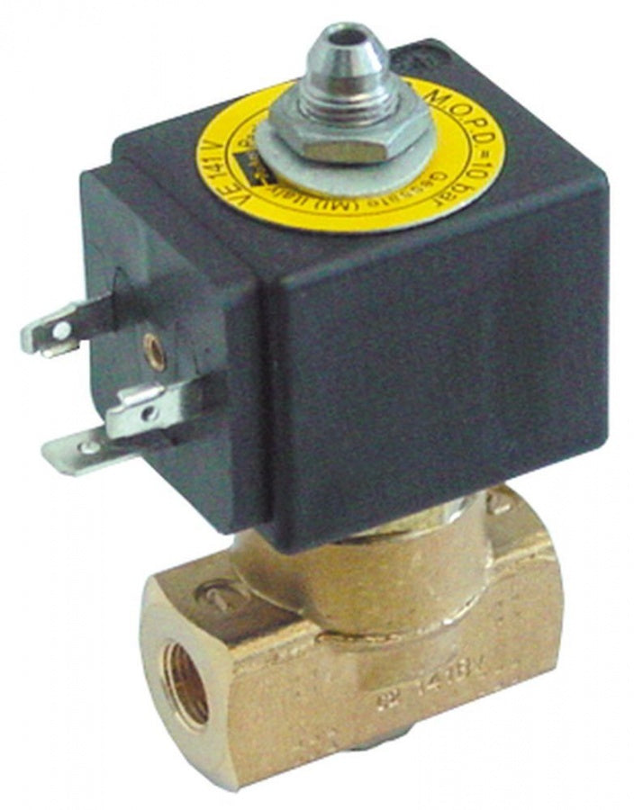 solenoid valve 3 -ways 24VDC connection 1/8" DN 1,5 mm slide-on receptacle DIN -10 up to 140°C