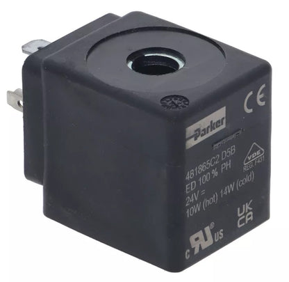 Bobina electrovalva LUCIDER-PARKER DZ02C2, 24V DC, 9VA, interior ø 14.5 mm, 439501, 481865C2