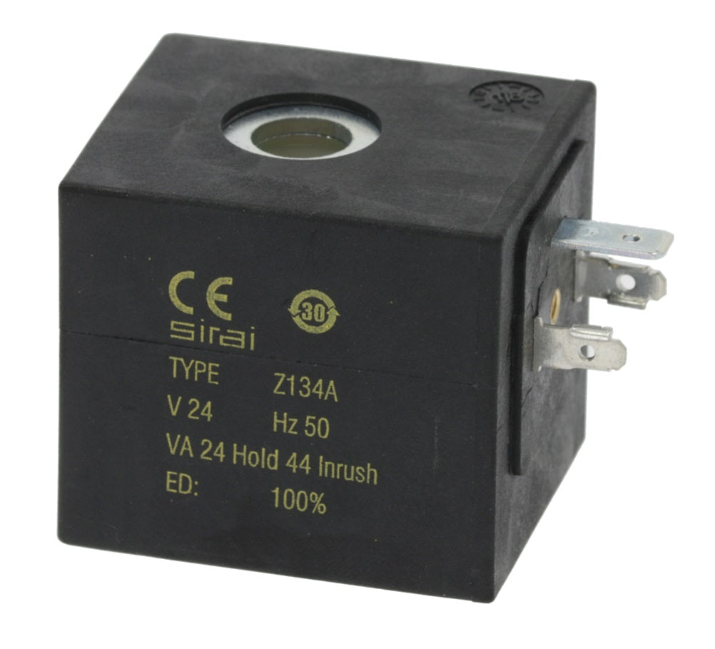 Bobina electrovalva Asco/Sirai, 24V CA, 24VA, 50Hz, model bobina Z134A, int. ø 14 mm, H 43 mm, L 49 x 42 mm, pentru valve L153 DA - 371178