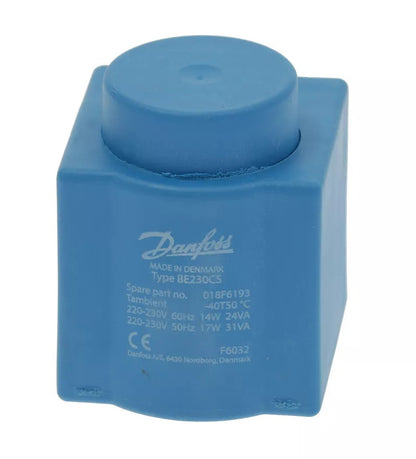 Bobina electrovalva BE230CS Danfoss 018F6193, 17/14W, 230V, 50-60 Hz