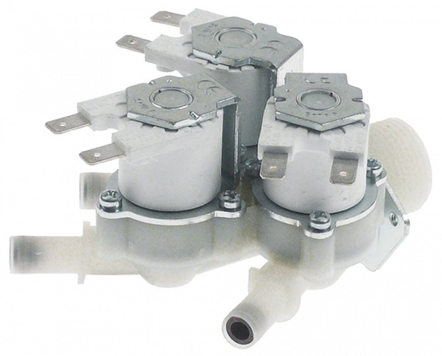 solenoid valve triple straight 220-240V AC inlet 3/4" outlet 10mm t.max. 90°C duty cycle 100%
