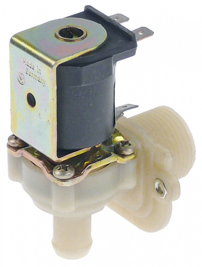 solenoid valve single angled 230V inlet 3/4" outlet 14,5mm DN10 t.max. 90°C duty cycle 100%