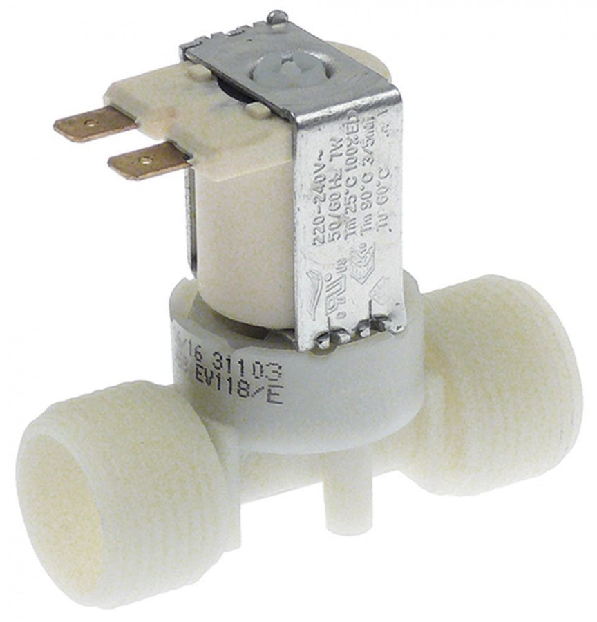 electrovalva simplu drept 230VAC intrare 3/4\ ieșire 3/4\" reducere ieșire albastru deschis"