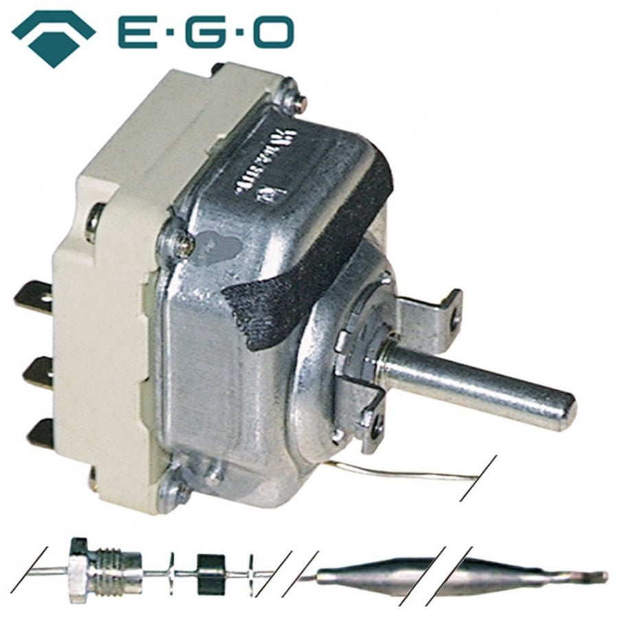 Termostat, temperatura maxima 110°C, gama temperatura 32-110°C, 3 contacte, 16 A, senzor ø 6 mm, lungime senzor 138 mm - Cod 375021