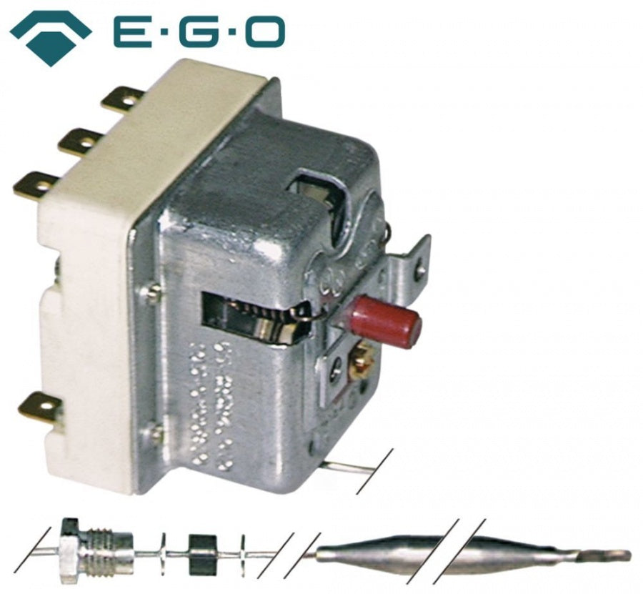 Termostat de siguranta trifazic 315°C, EGO 55.32564.010, contacte 3NC, 20A, bulb ø 6 x 77 mm, capilar 1490 mm, niplu presetupa M9x1 - 375045