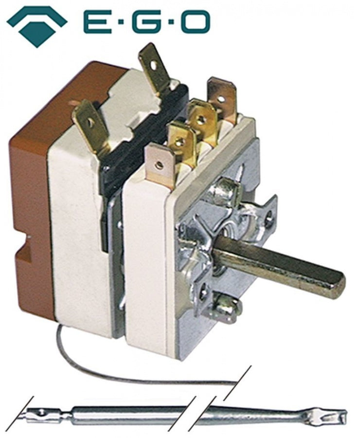 Termostat cu intrerupator 60-250°C, contact 16 A, cu bulb ø 4 x 100 mm, lungime capilar 3150 mm - 375083