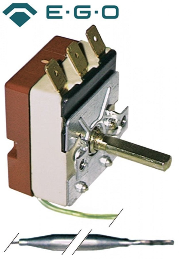 Termostat 60-180°C, contact 16 A, 250 V, capilar 2250 mm, bulb  ø 6 x 90 mm, presetupa M9x1 - 375086