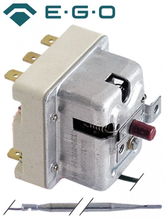 Termostat de siguranta 365°C, cu 2 contacte 16 A, bulb ø 4 x 120 mm lungime tub capilar 1170 mm - 375090