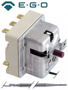Termostat de siguranta 365°C, cu 2 contacte 16 A, bulb ø 4 x 120 mm lungime tub capilar 1170 mm - 375090