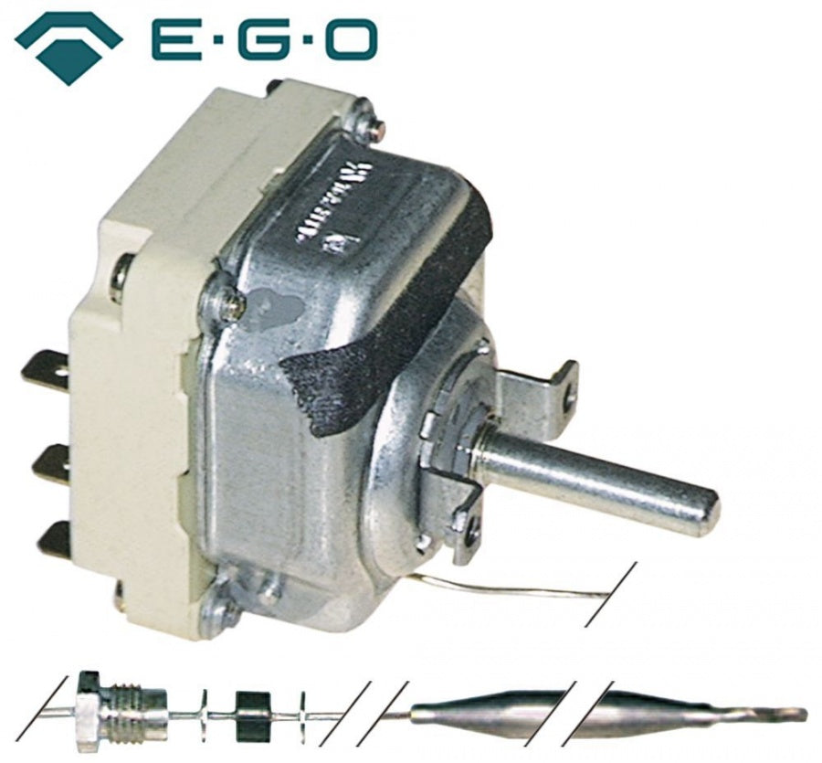 Termostat 90-180°C, cu 3 contacte, bulb ø 6x130 mm, lungime capilar 900 mm, presetupa M10x1, EGO 5534032858, 55.34032.858 - 375091