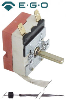 Termostat, temperatura maxima 258°C, gama temperatura 58-258°C, 1 contact, 16 A, senzor ø 3,1 mm, lungime senzor 201 mm - Cod 375116