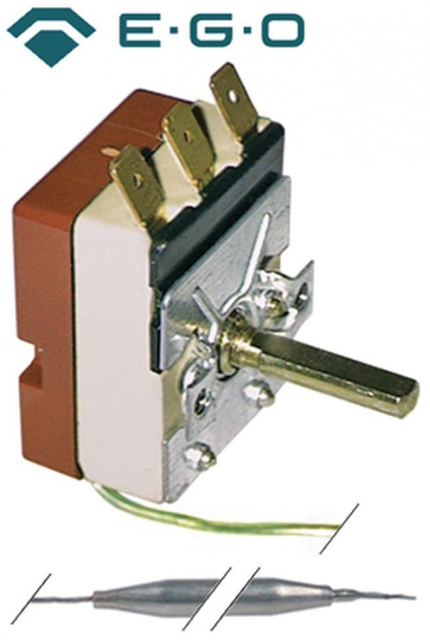 Termostat, temperatura maxima 85°C, gama temperatura 30-85°C, 1 contact, 16 A, senzor ø 6 mm, lungime senzor 113 mm - Cod 375145