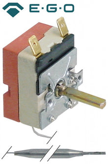 Termostat, temperatura maxima 131°C, gama de temperatura 80-131°C, 1 contact, 16 A, senzor ø 6 mm, lungime senzor 98 mm - Cod  375179