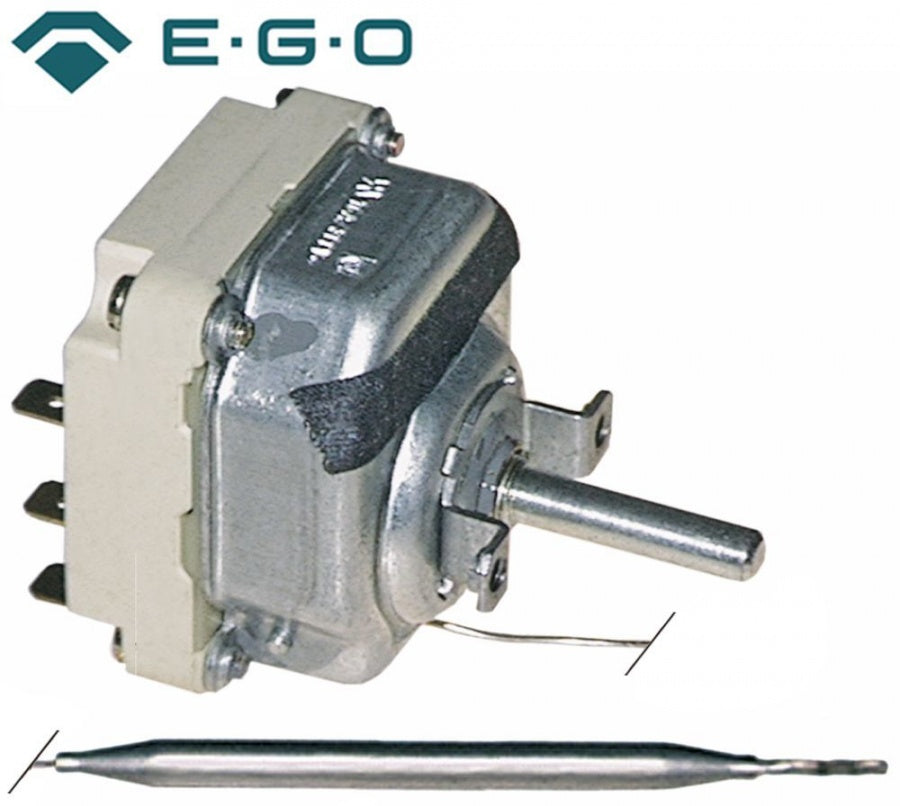 Termostat, temperatura maxima 110°C, gama temperatura 30-110°C, 3 contacte, 16 A, senzor ø 6 mm, lungime senzor 131 mm - Cod 375188