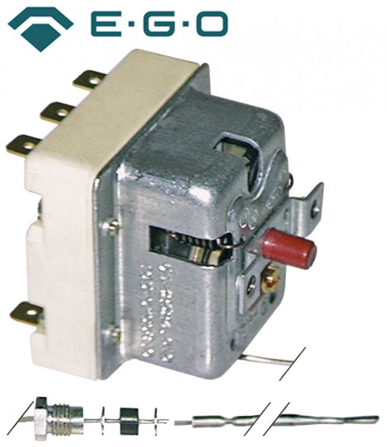 Termostat, 325°C, 3 contacte, 20 A, senzor ø 3,1 mm, lungime senzor 188 mm, lungime tub capilar 900 mm - Cod 375206