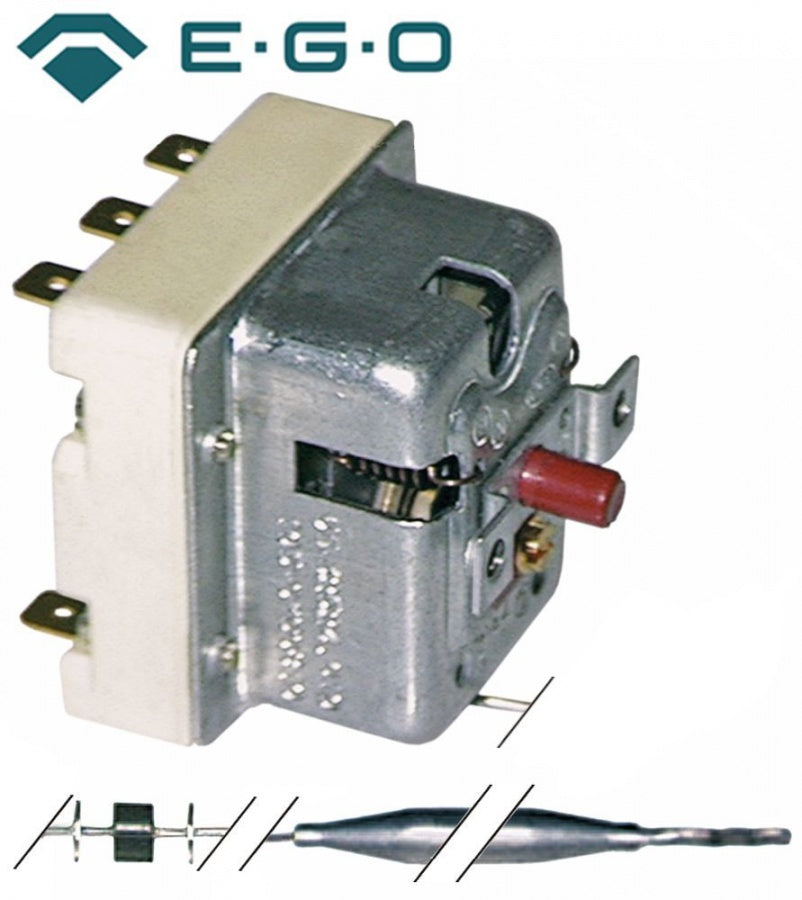 Termostat de siguranta 140°C, 3 contacte 20 A, senzor ø 6 x 89 mm, lungime tub capilar 900 mm, EGO 55.32522.815, 55.32522.821 - 375209