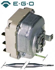 Termostat, temperatura maxima 90°C, gama temperatura 38-90°C, 3 contacte, 16 A, senzor ø 6 mm, lungime senzor 215 mm - Cod 375210