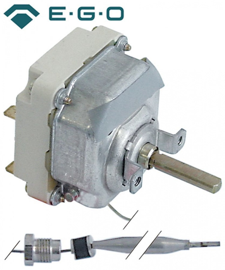 Termostat, temperatura maxima 93°C, gama temperatura 30-93°C, 2 contacte, 16 A, senzor ø 6 mm, lungime senzor 173 mm - Cod 375212