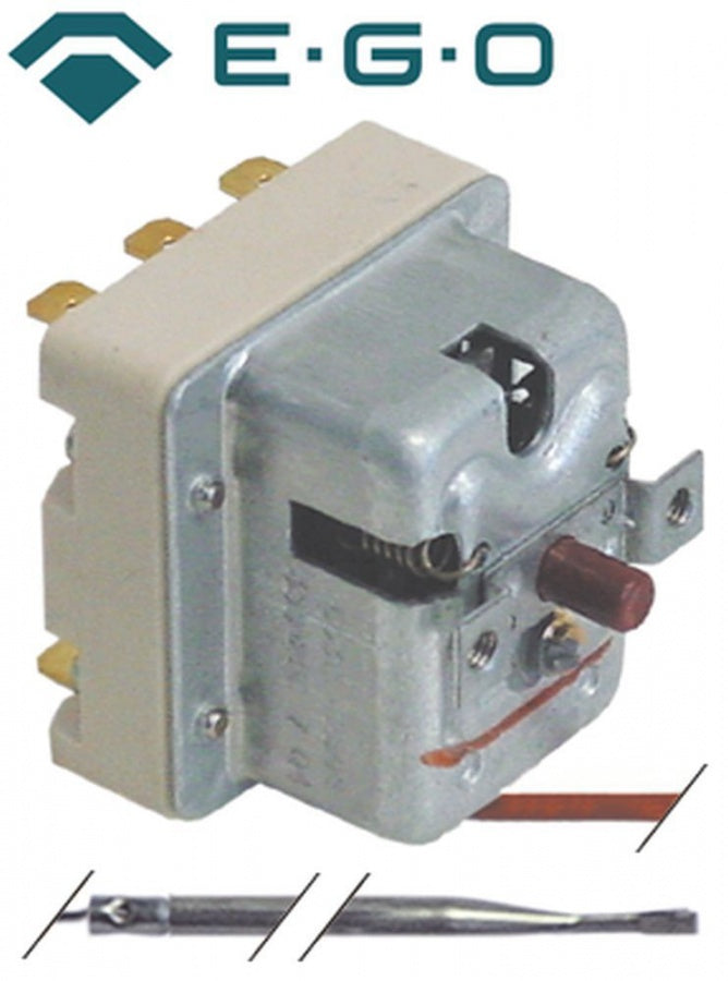 Termostat de siguranta 350°C, cu 3 contacte 20A, bulb ø 3x188 mm, lungime tub capilar 900 mm, EGO 55.32562.808 - 375228