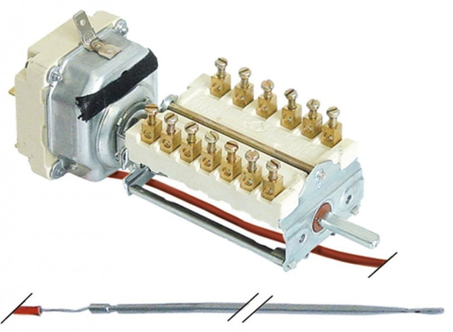 Termostat cu intrerupator, 3 contacte, 50-290°C, dimensiuni bulb ø 3 x 219 mm, lungime capilar 1200 mm - 375267