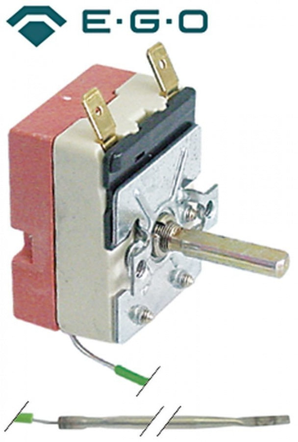 Termostat, temperatura maxima 93°C, gama temperatura 28-93°C, 1 contact, 16 A, senzor ø 3,1 mm, lungime senzor 244 mm - Cod 375304