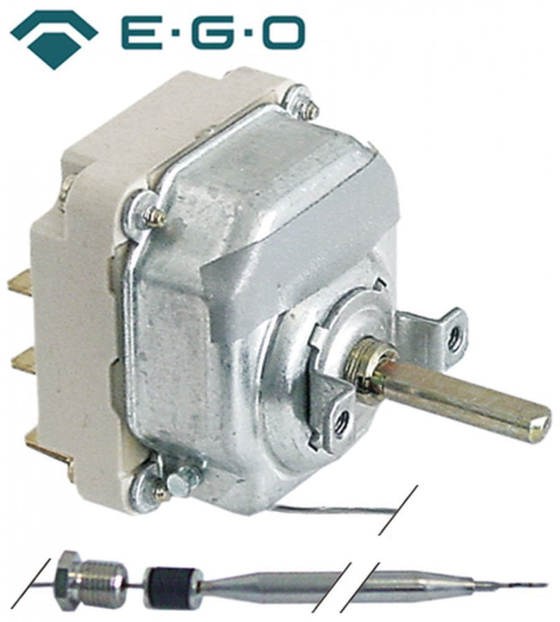 Termostat 30-93°C, cu 3 contacte 3CO, 16 A, senzor ø 6x175 mm, capilar 870 mm, presetupa M9 - 375305