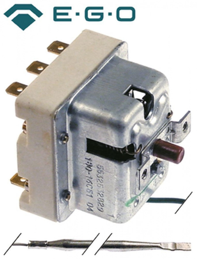 Termostat de siguranta 190°C, cu 3 contacte 20A, bulb ø 4 x 120 mm, capilar 3 m - 375364