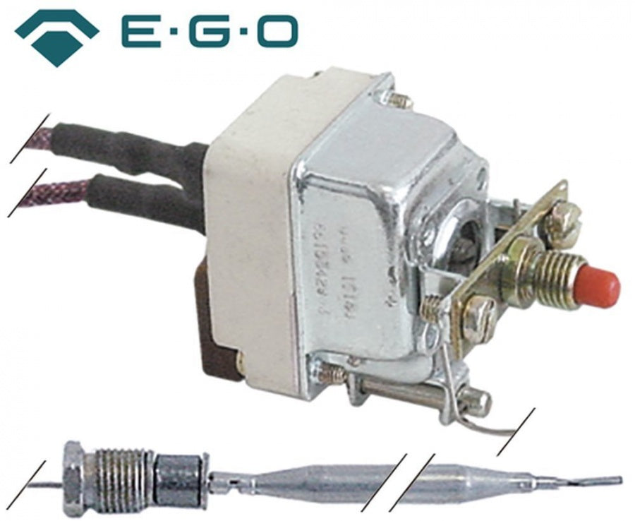 Termostat de siguranta 224°C, contact 0,5 A, senzor ø 6 x 133 mm, lungime tub capilar 870 mm - 375376