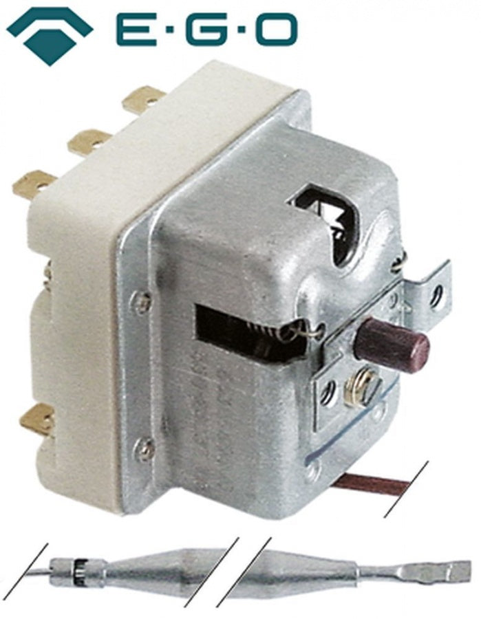 Termostat, 350°C, 3 contacte, 20 A, senzor ø 6 mm, lungime senzor 89 mm, lungime tub capilar 1000 mm - Cod 375388