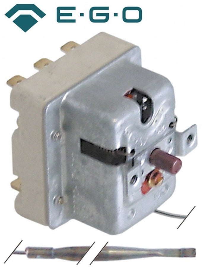 Termostat de siguranta trifazic 340°C, 3 contacte 20 A, senzor ø 4 x 128 mm, lungime tub capilar 1190 mm - Cod 375418