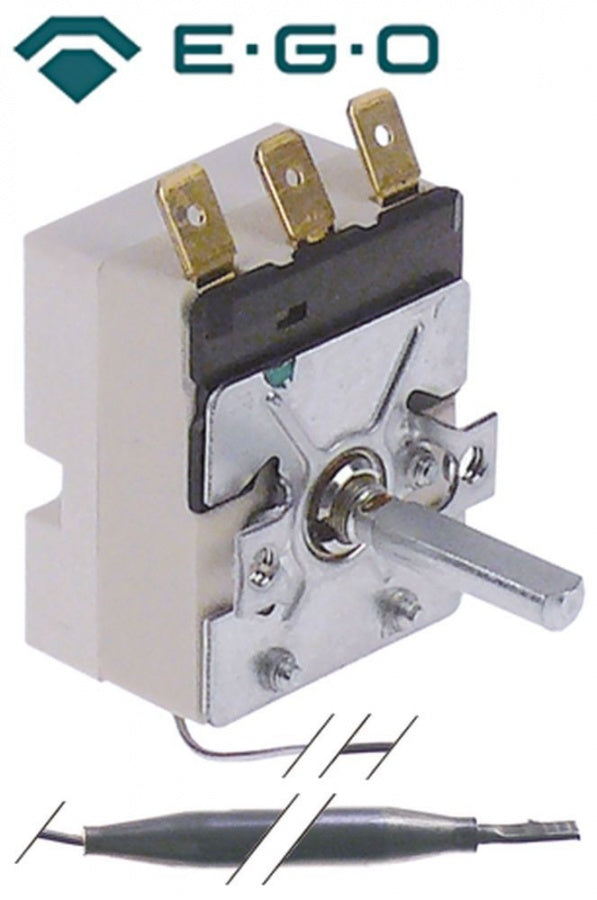 Termostat, temperatura maxima 93°C, gama temperatura 30-93°C, 1 contact, 16 A, senzor ø 6 mm, lungime senzor 85 mm - Cod 375426
