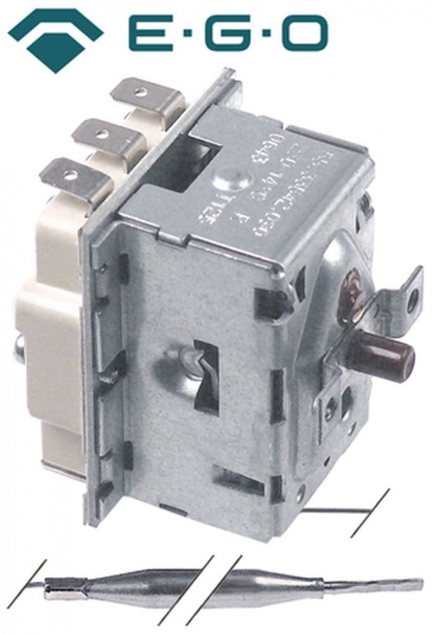 Termostat, 230°C, 3 contacte, 20 A, senzor ø 6 mm, lungime senzor 107 mm, fir capilar 870 mm - 375430