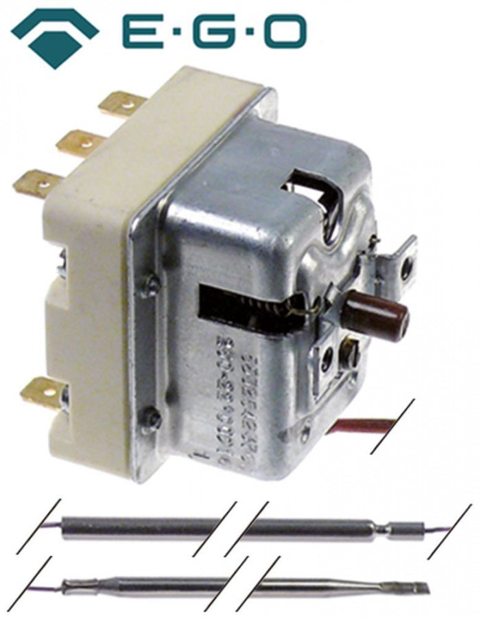Termostat de siguranta 230°C, 2 contacte 20A + 1 contact 0.5A, bulb ø 4 x 120 mm - 375445