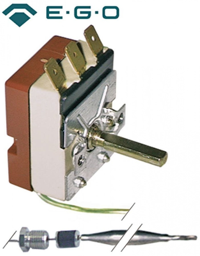 Termostat, temperatura maxima 93°C, gama temperatura 31-93°C, 1 contact, 16 A, senzor ø 6 mm, lungime senzor 98 mm - Cod 375526