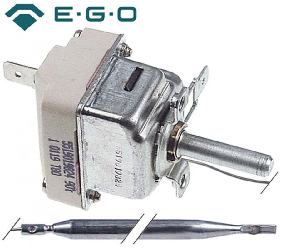 Termostat, temperatura maxima 90°C, gama temperatura 30-90°C, 1 contact, 16 A, senzor ø 6 mm, lungime senzor 130 mm - Cod 375539