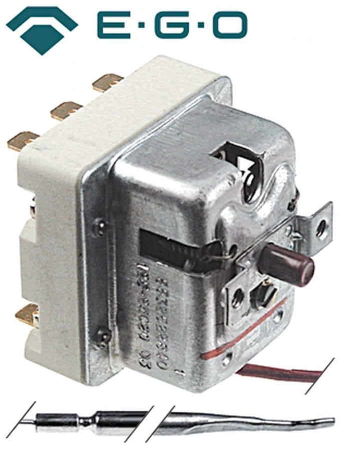 Termostat, 125°C, 3 contacte, 0,5 A, senzor ø 4 mm, lungime senzor 120 mm, lungime tub capilar 900 mm - Cod 375541