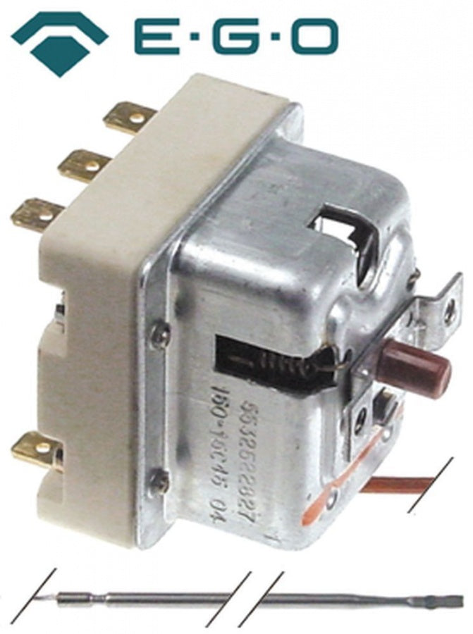 Termostat de siguranta 150°C, 3 contacte, 20 A, senzor ø 3,1 x 219 mm - 375545