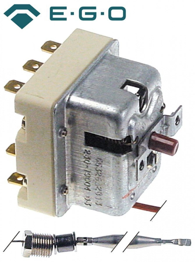 Termostat de siguranta friteuza 230°C, 3 contacte 20 A, bulb ø 6 x 87 mm, capilar 890 mm - 375550