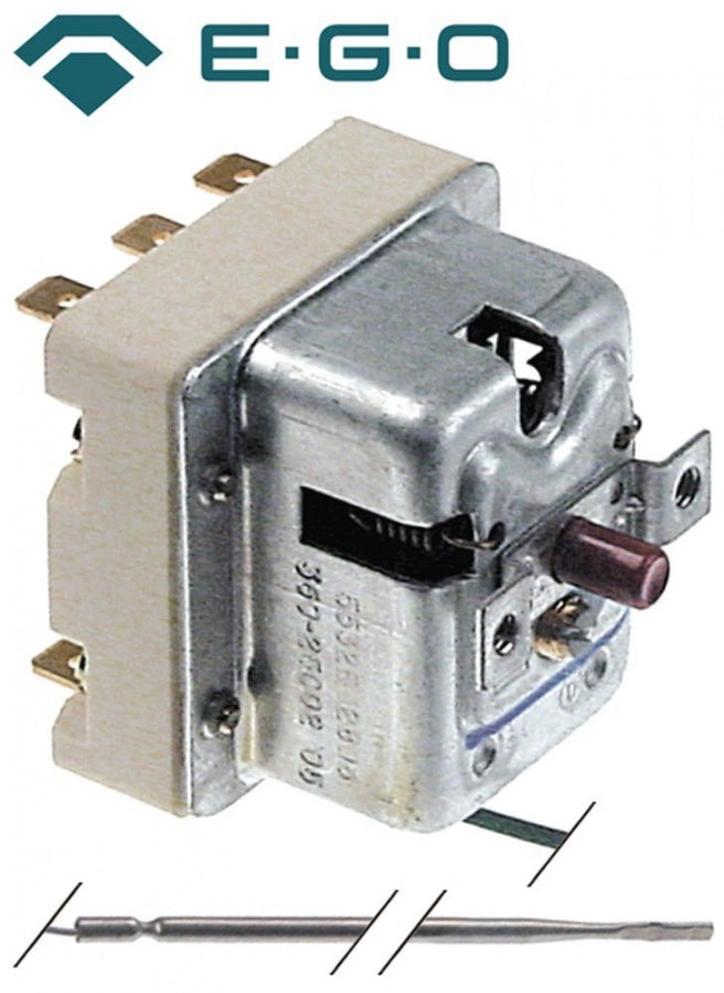 Termostat de siguranta 360°C, cu 3 contacte 20 A, lungime tub capilar 900 mm, senzor ø 4 x 120 mm, EGO - 375562