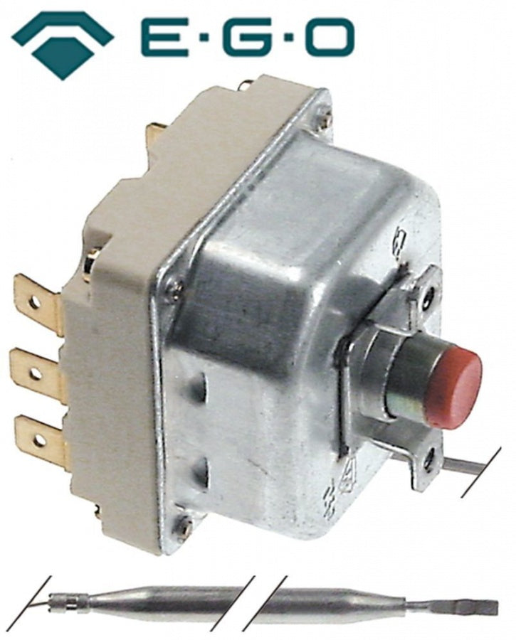 Termostat, 225°C, 3 contacte, 20 A, senzor ø 6 mm, lungime senzor 157 mm, lungime tub capilar 940 mm - Cod 375573