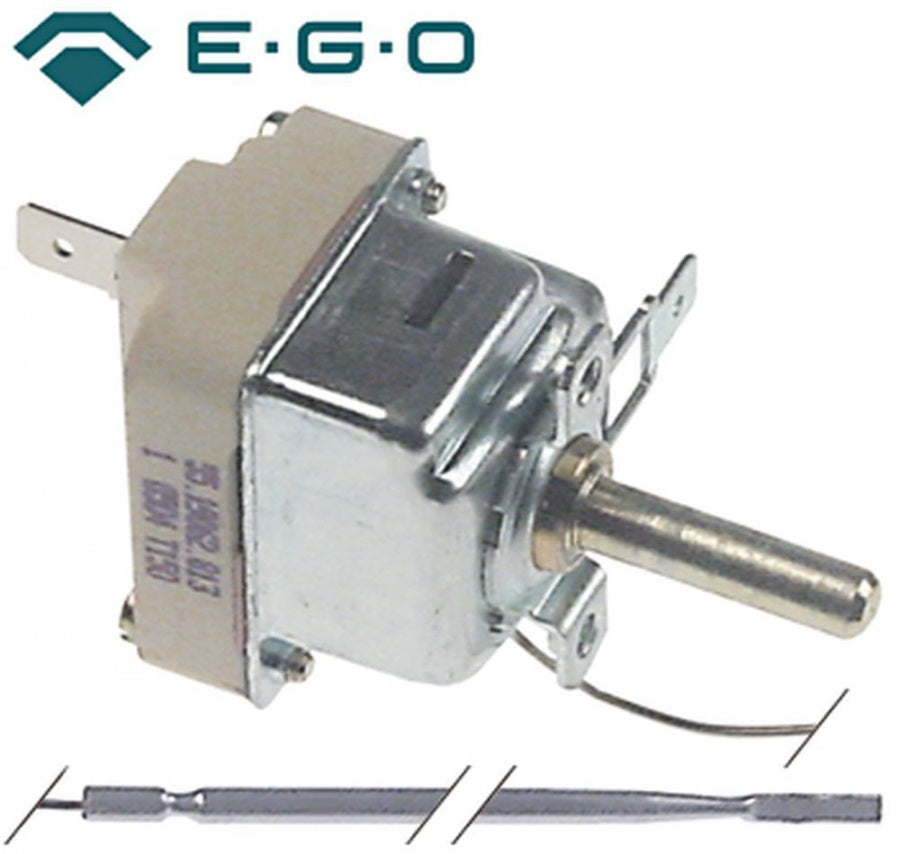 Termostat plita / gratar / cuptor, reglabil 60-318°C, contact 16 A, senzor ø 3,03 x 139 mm, EGO 55.19062.813 - 375594