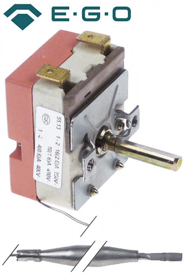 Termostat 68-200°C, 1 contact, bulb ø 6 x 72 mm, capilar 900 mm, termostat friteuza - 375615