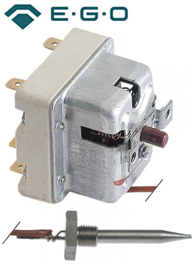 Termostat de siguranta 338°C, cu 2 contacte 1x20A + 1x0,5A, sonda ø 6 mm, L 53 mm - 375659