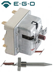 Termostat de siguranta 338°C, cu 2 contacte 1x20A + 1x0,5A, sonda ø 6 mm, L 53 mm - 375659