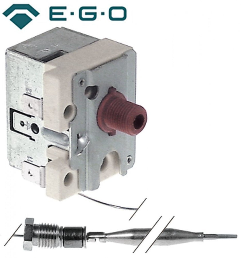 Termostat de siguranta 230°C, contact 0,5 A, dimensiuni bulb ø 6 x 77 mm, lungime capilar 700 mm, filet racord M9, EGO 56.10549.510, 5610549510 - 375688