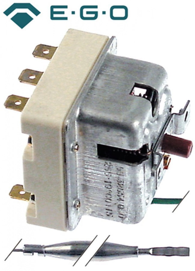 Termostat de siguranta 255°C, 3 contacte 20A, senzor ø 6 x 77 mm, lungime tub capilar 1490 mm - 375694