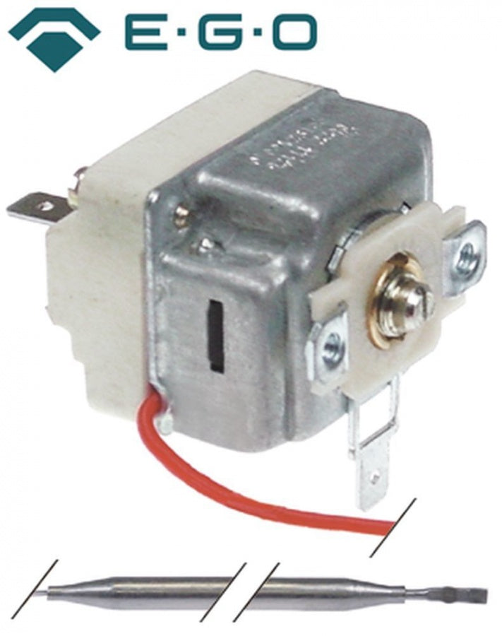 Termostat reglabil fara ax 19-90°C, contact in comutatie 1CO, 16 A, bulb ø 6 x 129 mm, capilar 2970 mm - 375696