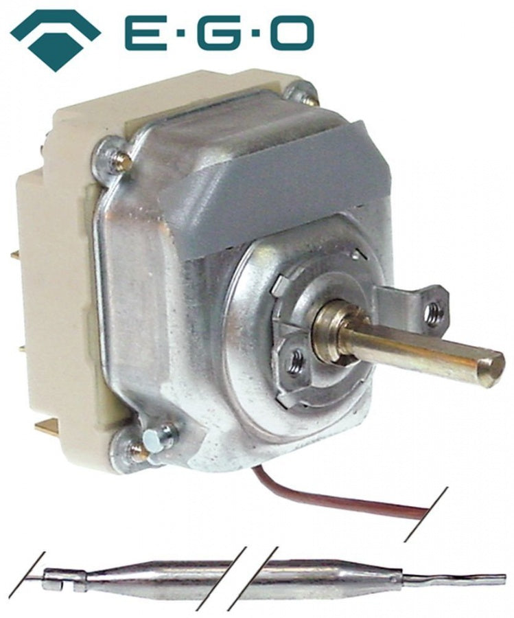 Termostat trifazic pentru friteuza 90-180°C, contacte 3CO, 16 A, senzor ø 6 x 133 mm, fir capilar L 880 mm - 375699