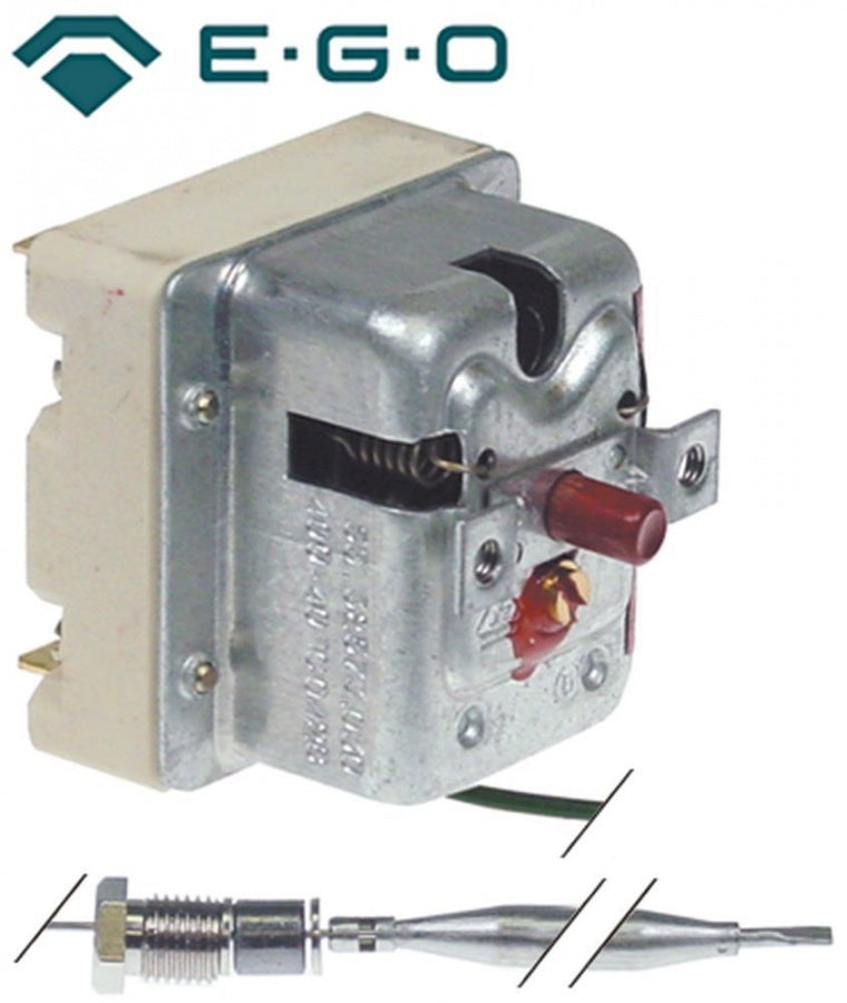 Termostat, 230°C, 3 contacte, 20 A, senzor ø 6 mm, lungime senzor 87 mm, lungime tub capilar 1490 mm - Cod 375707
