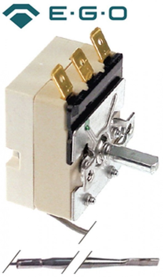 Termostat, temperatura maxima 91°C, gama temperatura 30-91°C, 1 contact, 16 A, senzor ø 3,1 mm, lungime senzor 201 mm - Cod 375712